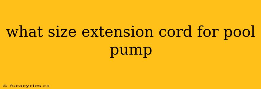 what size extension cord for pool pump