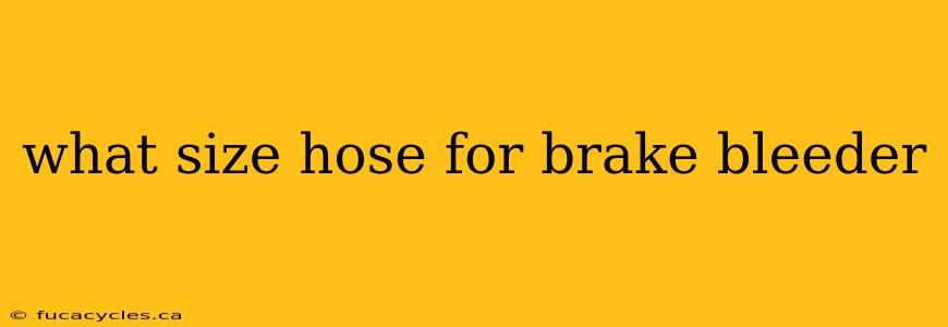 what size hose for brake bleeder