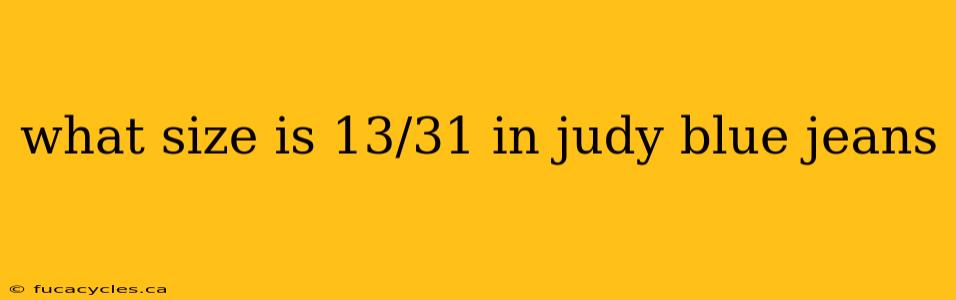 what size is 13/31 in judy blue jeans