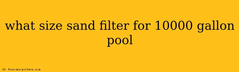 what size sand filter for 10000 gallon pool