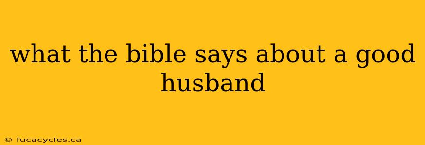 what the bible says about a good husband