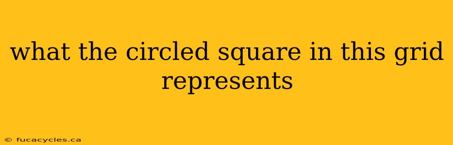 what the circled square in this grid represents