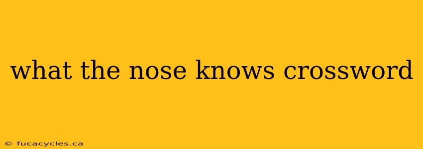 what the nose knows crossword