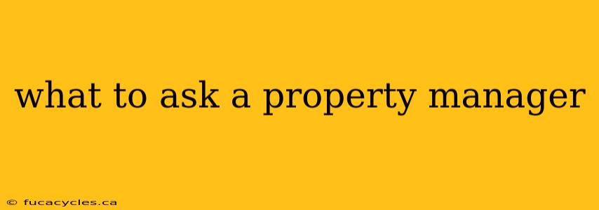 what to ask a property manager