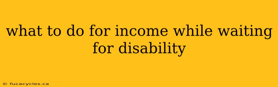 what to do for income while waiting for disability