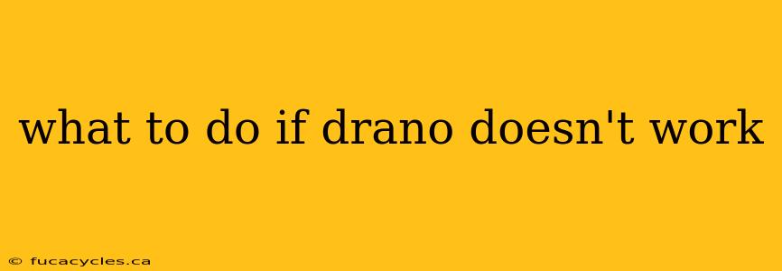 what to do if drano doesn't work