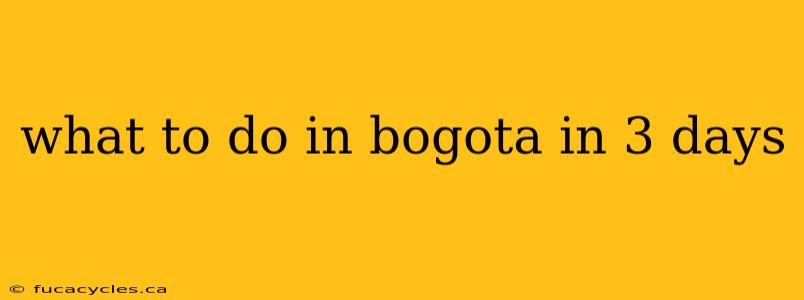 what to do in bogota in 3 days