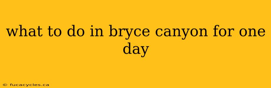 what to do in bryce canyon for one day