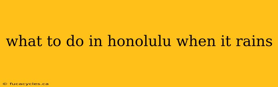 what to do in honolulu when it rains