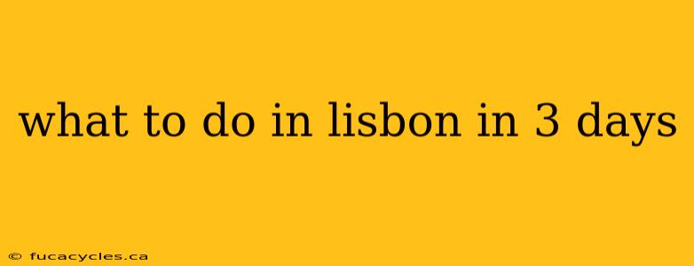 what to do in lisbon in 3 days