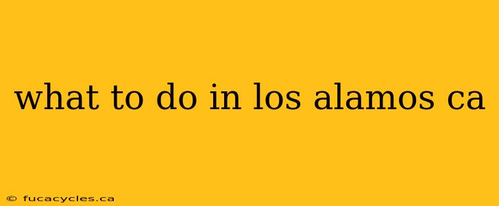 what to do in los alamos ca