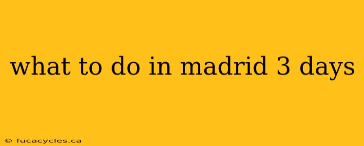 what to do in madrid 3 days