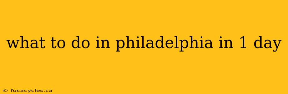 what to do in philadelphia in 1 day