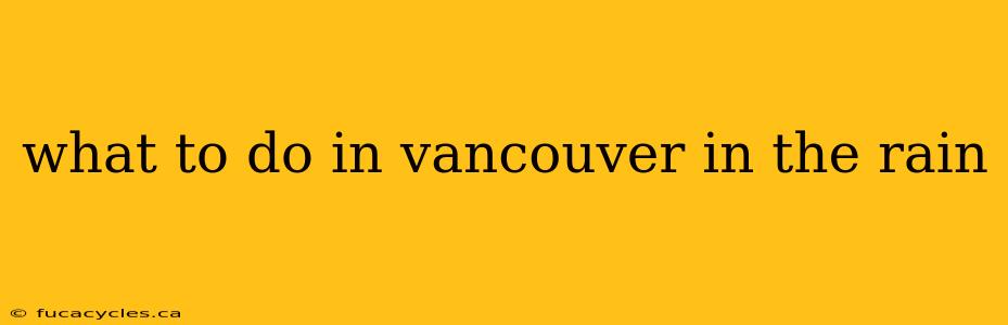 what to do in vancouver in the rain