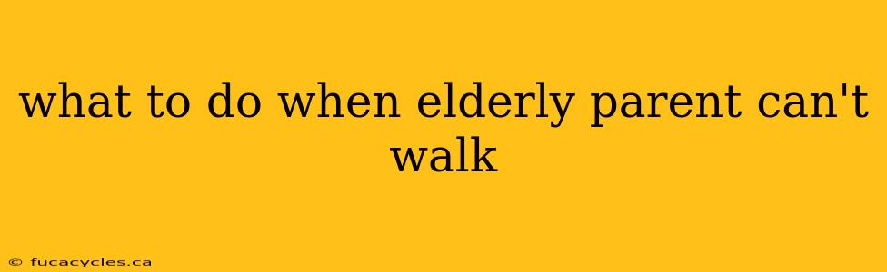 what to do when elderly parent can't walk