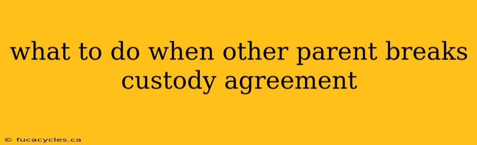 what to do when other parent breaks custody agreement