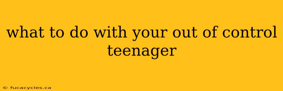 what to do with your out of control teenager