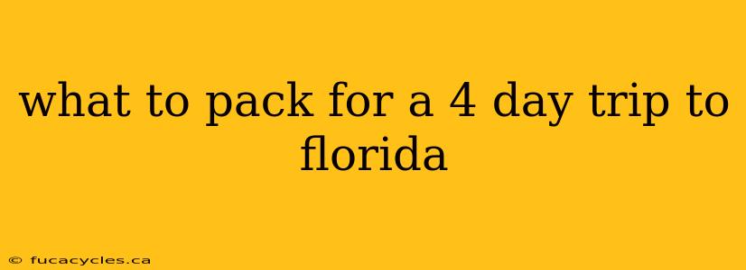 what to pack for a 4 day trip to florida