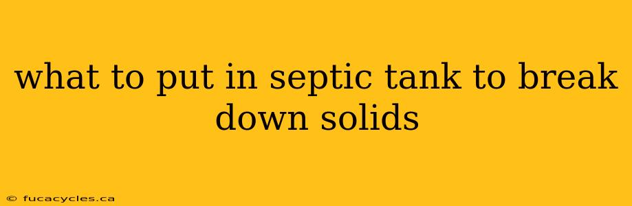 what to put in septic tank to break down solids