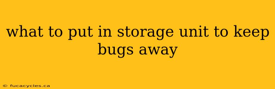 what to put in storage unit to keep bugs away