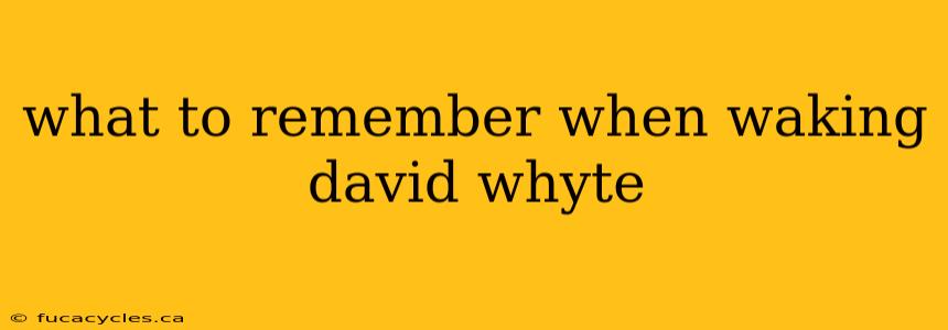 what to remember when waking david whyte