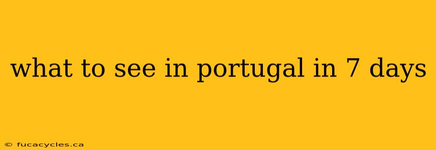 what to see in portugal in 7 days