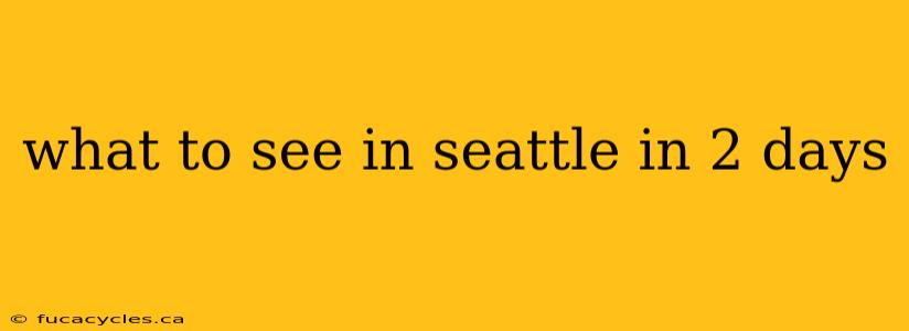 what to see in seattle in 2 days