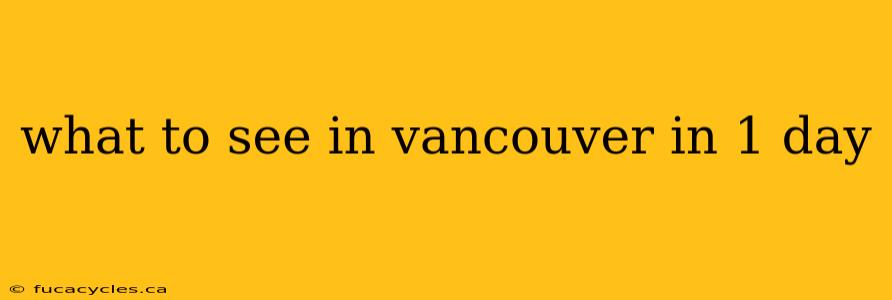 what to see in vancouver in 1 day