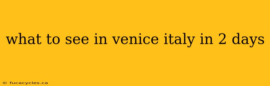 what to see in venice italy in 2 days