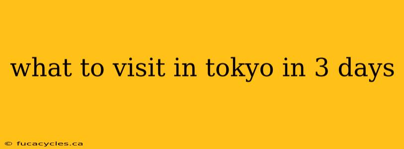 what to visit in tokyo in 3 days