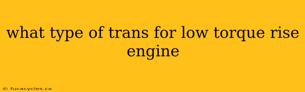 what type of trans for low torque rise engine