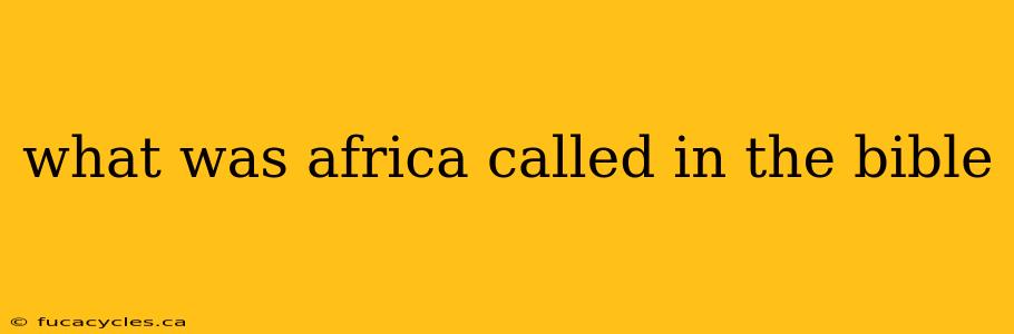 what was africa called in the bible