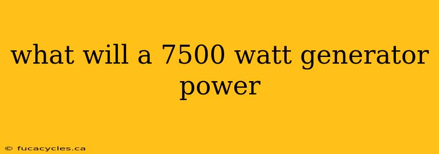 what will a 7500 watt generator power