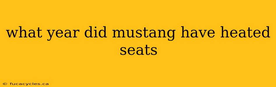 what year did mustang have heated seats