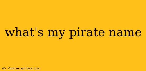 what's my pirate name