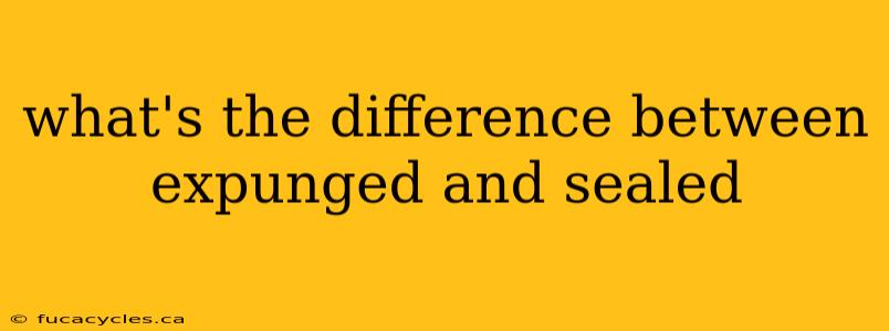 what's the difference between expunged and sealed