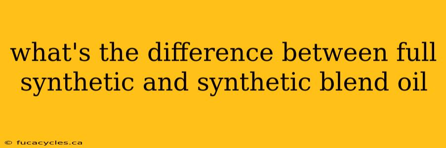 what's the difference between full synthetic and synthetic blend oil