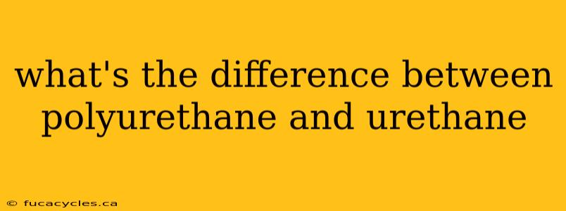 what's the difference between polyurethane and urethane