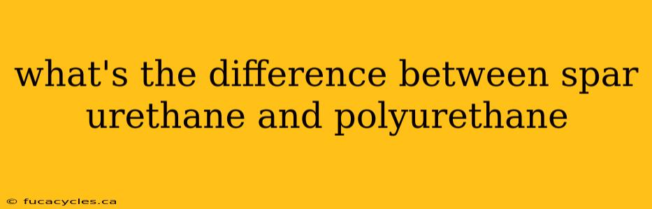 what's the difference between spar urethane and polyurethane