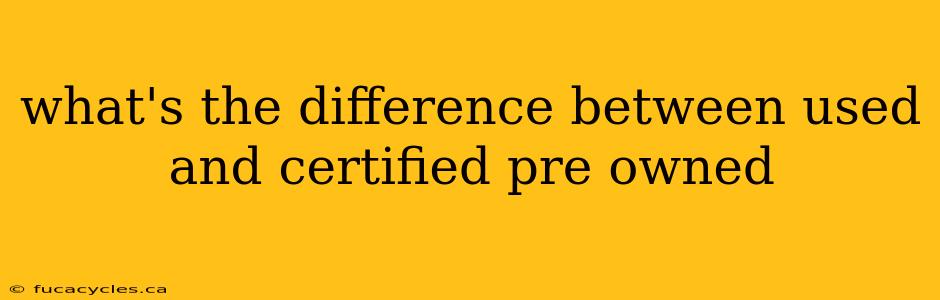 what's the difference between used and certified pre owned