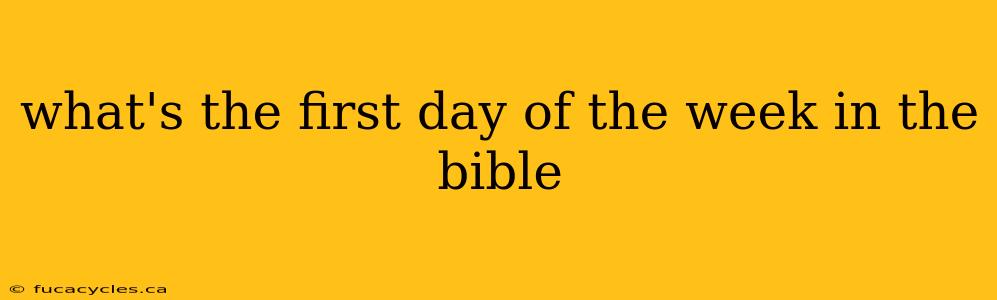 what's the first day of the week in the bible