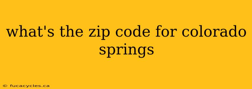 what's the zip code for colorado springs