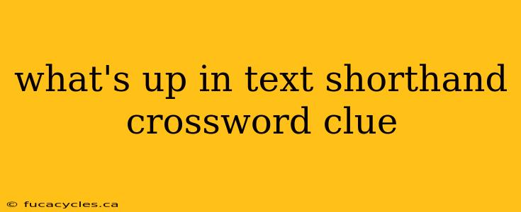 what's up in text shorthand crossword clue